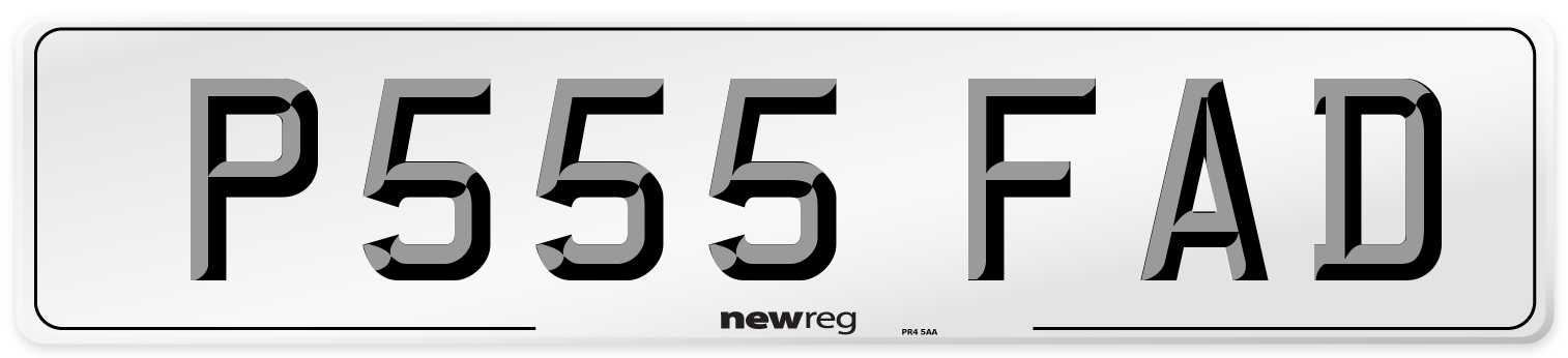 P555 FAD Number Plate from New Reg